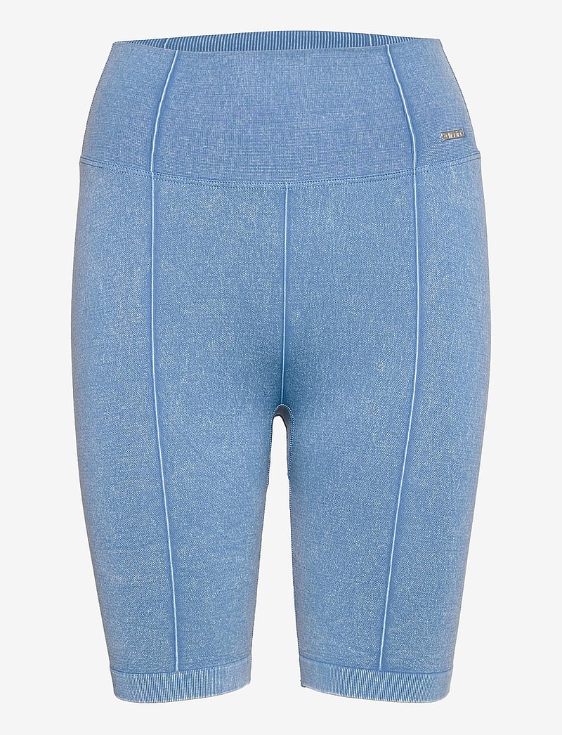 aim´n - Washed Denim Seamless Biker Shorts - tights - washed denim - 1