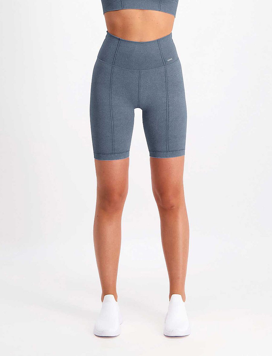 aim´n - Washed Denim Seamless Biker Shorts - trainingstights - washed denim - 3