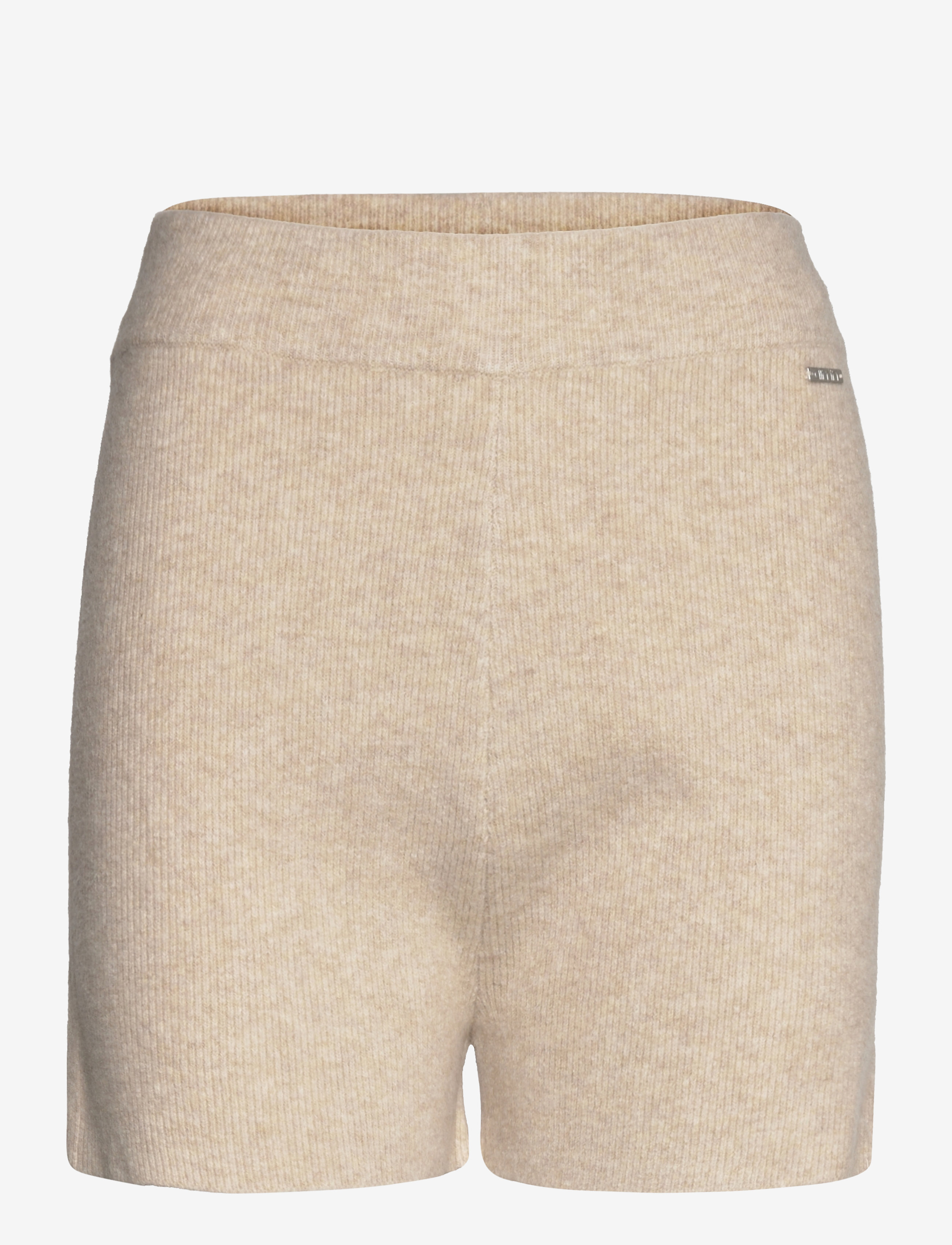 BEIGE SOFT KNIT SHORTS - OAT WHITE
