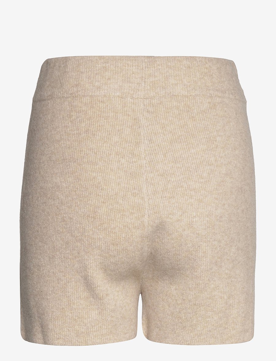 aim´n - BEIGE SOFT KNIT SHORTS - casual shorts - oat white - 1