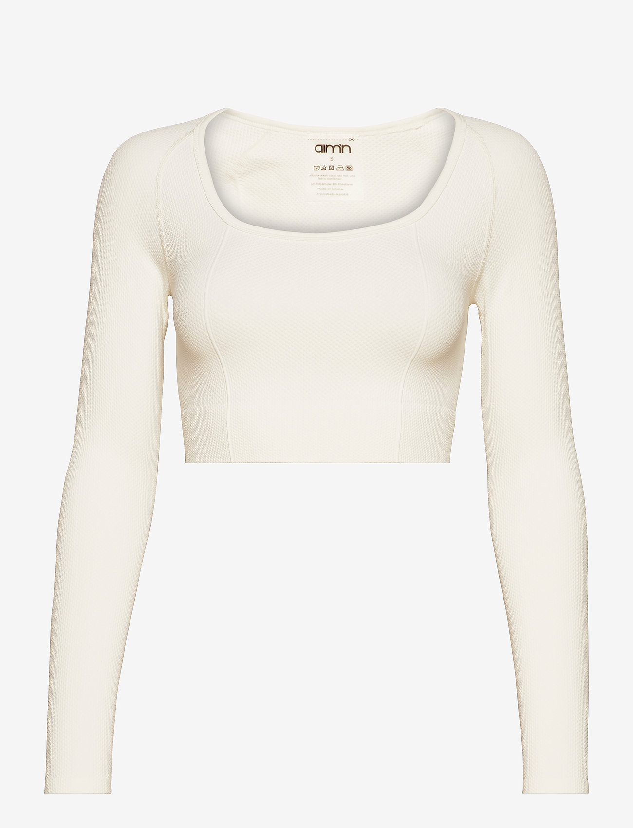 AIM'N - Luxe Seamless Crop Long Sleeve - topjes met lange mouwen - off-white - 0