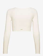 AIM'N - Luxe Seamless Crop Long Sleeve - któtkie bluzki - off-white - 1