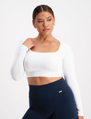 AIM'N - LUXE SEAMLESS CROPPED LONG SLEEVE - pitkähihaiset topit - white - 2