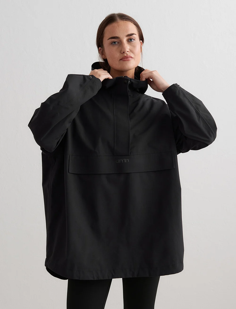 aim´n - Black Waterproof Oversized Anorak - anoraker - black - 3