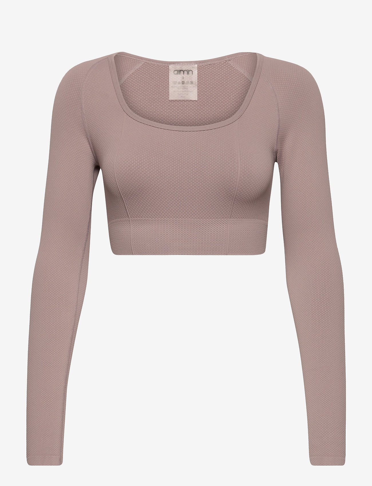 AIM'N - LUXE SEAMLESS CROP LONG SLEEVE - crop tops - dusty violet - 0