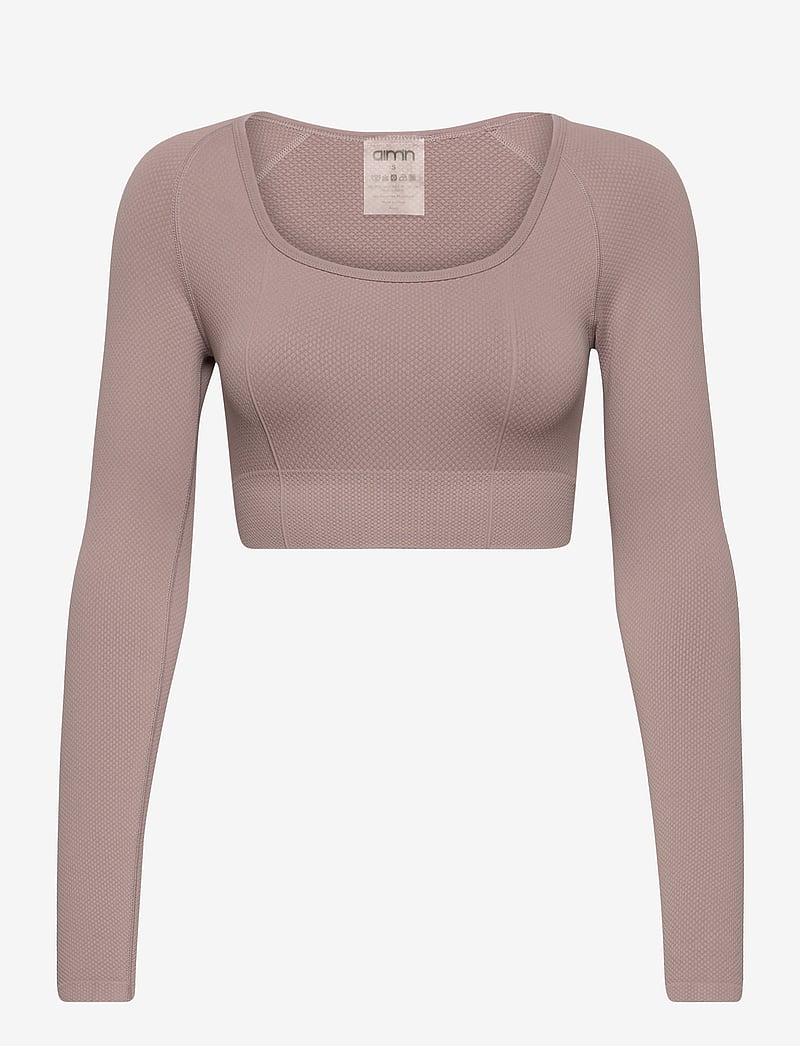 aim´n - LUXE SEAMLESS CROP LONG SLEEVE - crop tops - dusty violet - 0