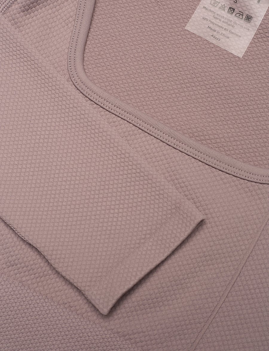 aim´n - LUXE SEAMLESS CROP LONG SLEEVE - crop tops - dusty violet - 2