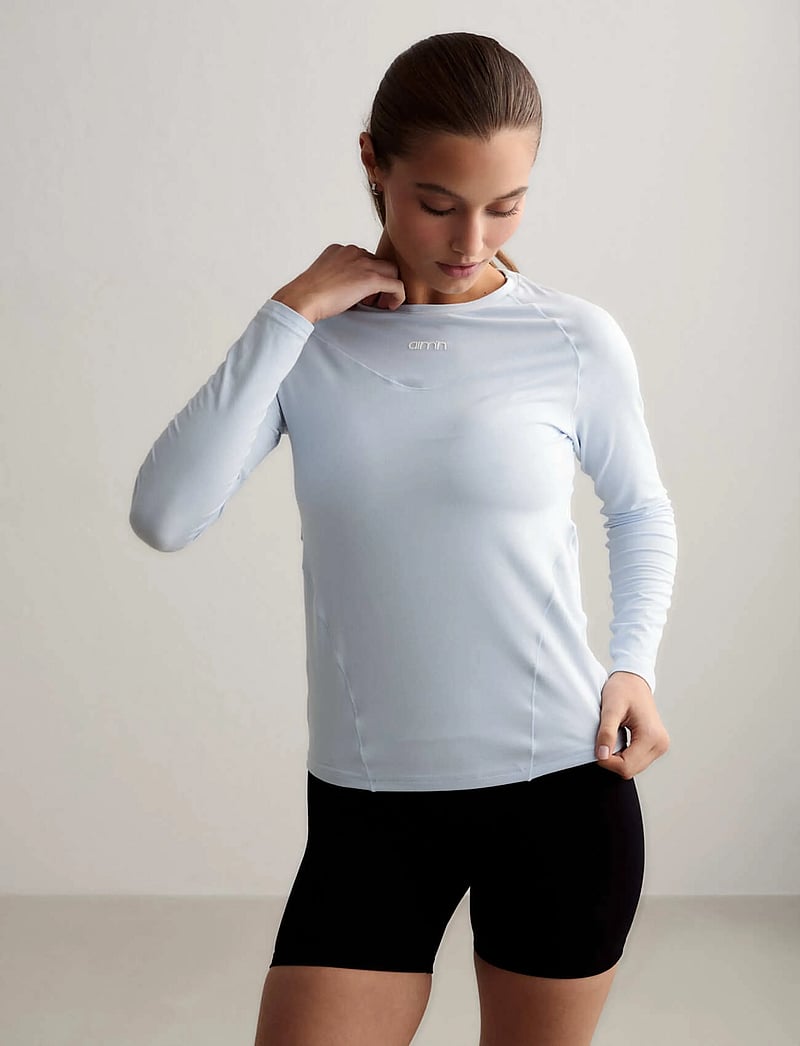 aim´n - Soft Basic Long Sleeve - langærmede t-shirts - aura - 0