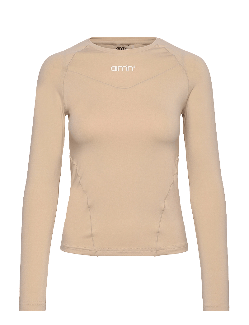 aim´n - Soft Basic Long Sleeve - langærmede t-shirts - cafe au lait - 1