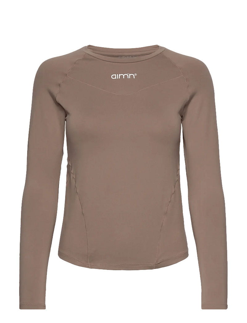 aim´n - Soft Basic Long Sleeve - langærmede t-shirts - espresso - 1