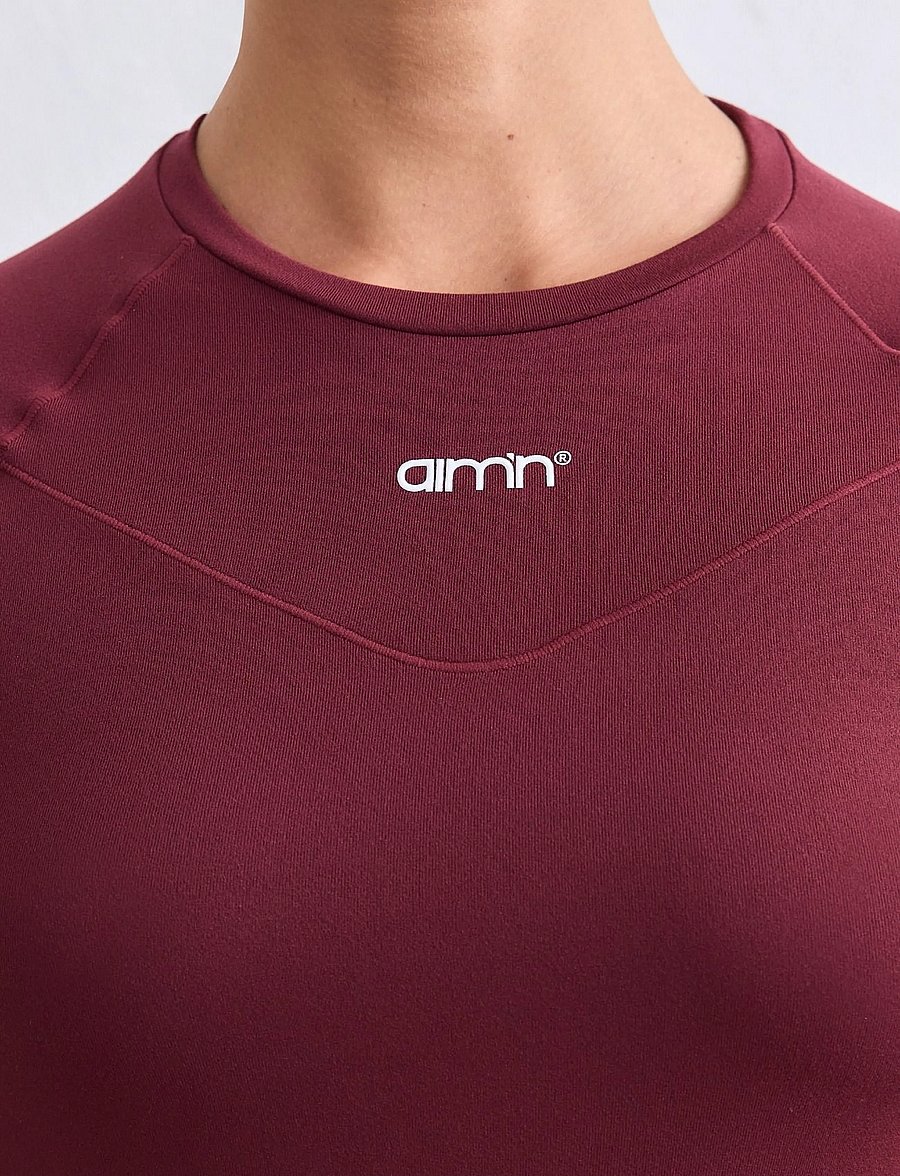 aim´n - Soft Basic Long Sleeve - langarmshirts - merlot - 3