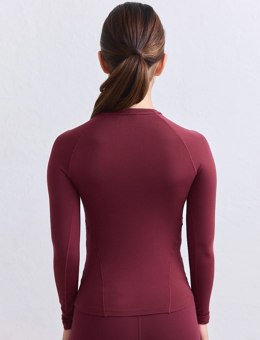 aim´n - Soft Basic Long Sleeve - langarmshirts - merlot - 4