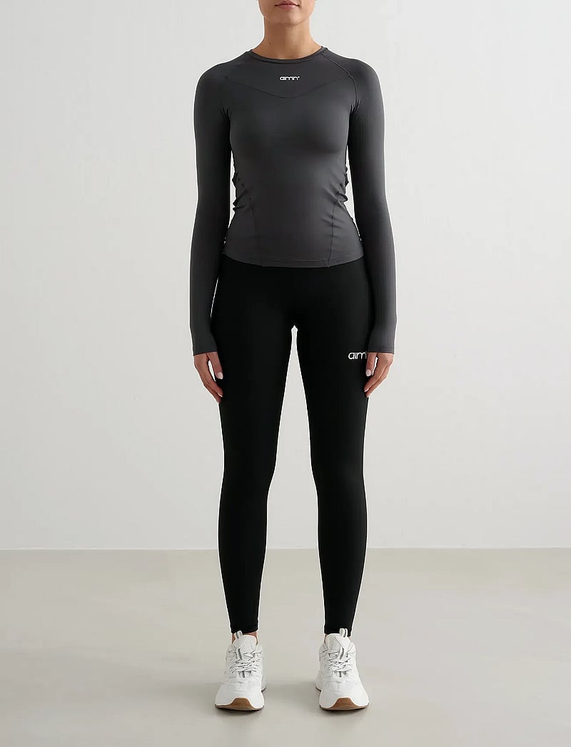 aim´n - Soft Basic Long Sleeve - långärmade tröjor - shadow grey - 3