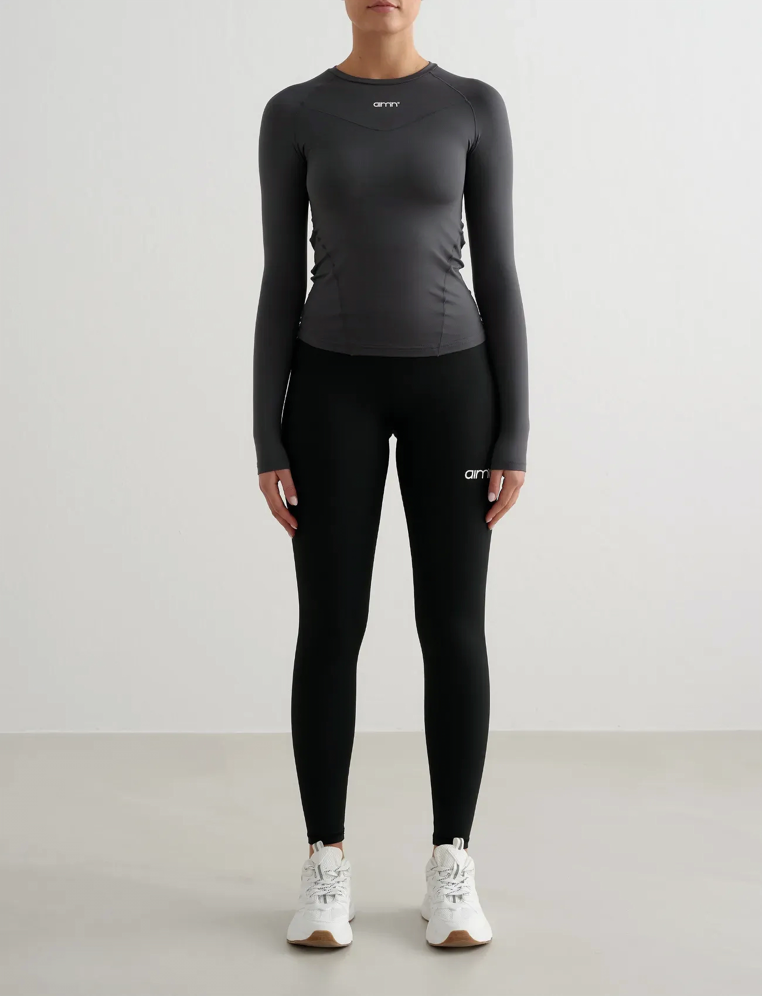 aim´n - Soft Basic Long Sleeve - langerma bolir - shadow grey - 3