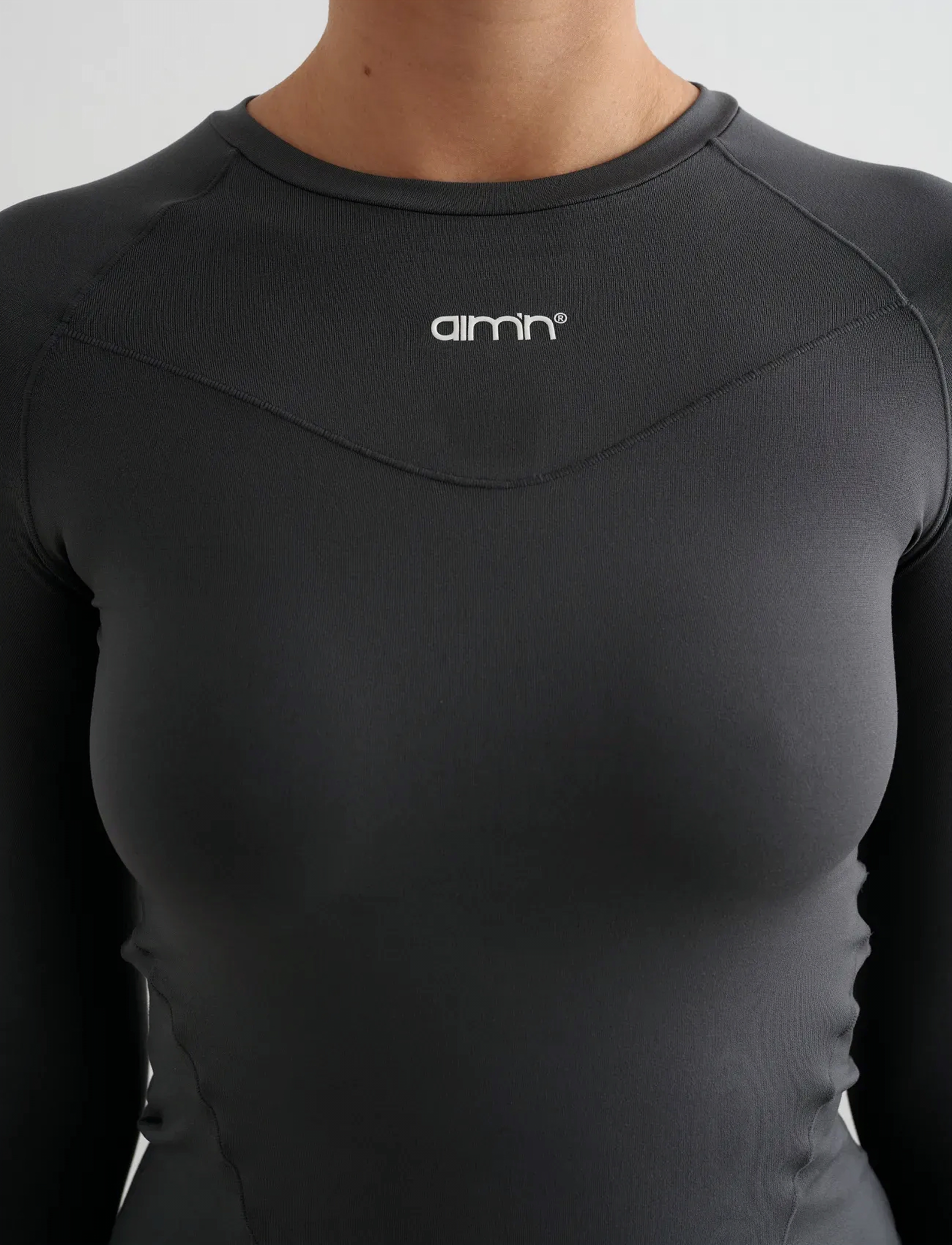 aim´n - Soft Basic Long Sleeve - langerma bolir - shadow grey - 5