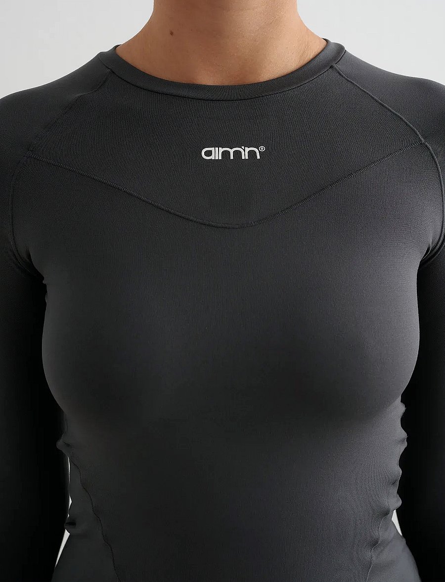 aim´n - Soft Basic Long Sleeve - langarmshirts - shadow grey - 5