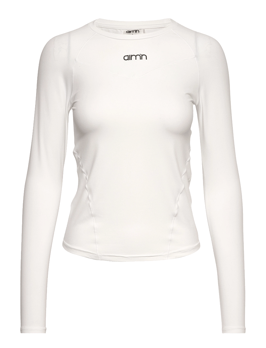 aim´n - Soft Basic Long Sleeve - langarmshirts - white - 1