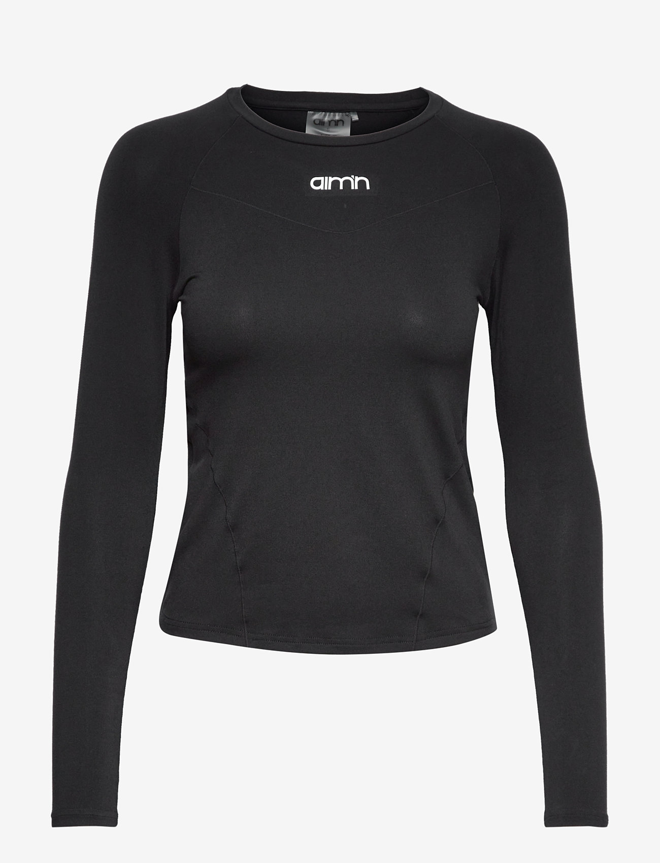 aim´n - Black Soft Basic Long Sleeve - långärmade tröjor - black - 1