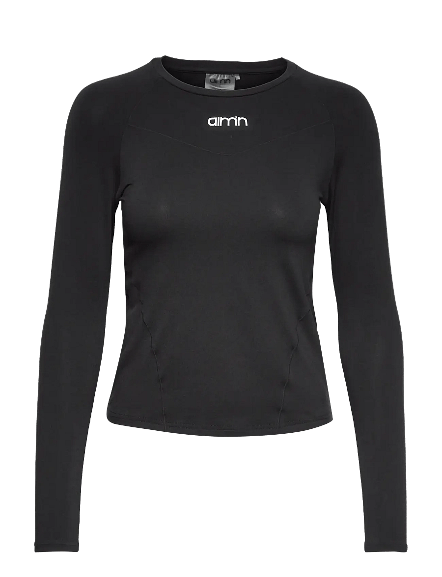 aim´n - Soft Basic Long Sleeve - langarmshirts - black - 1