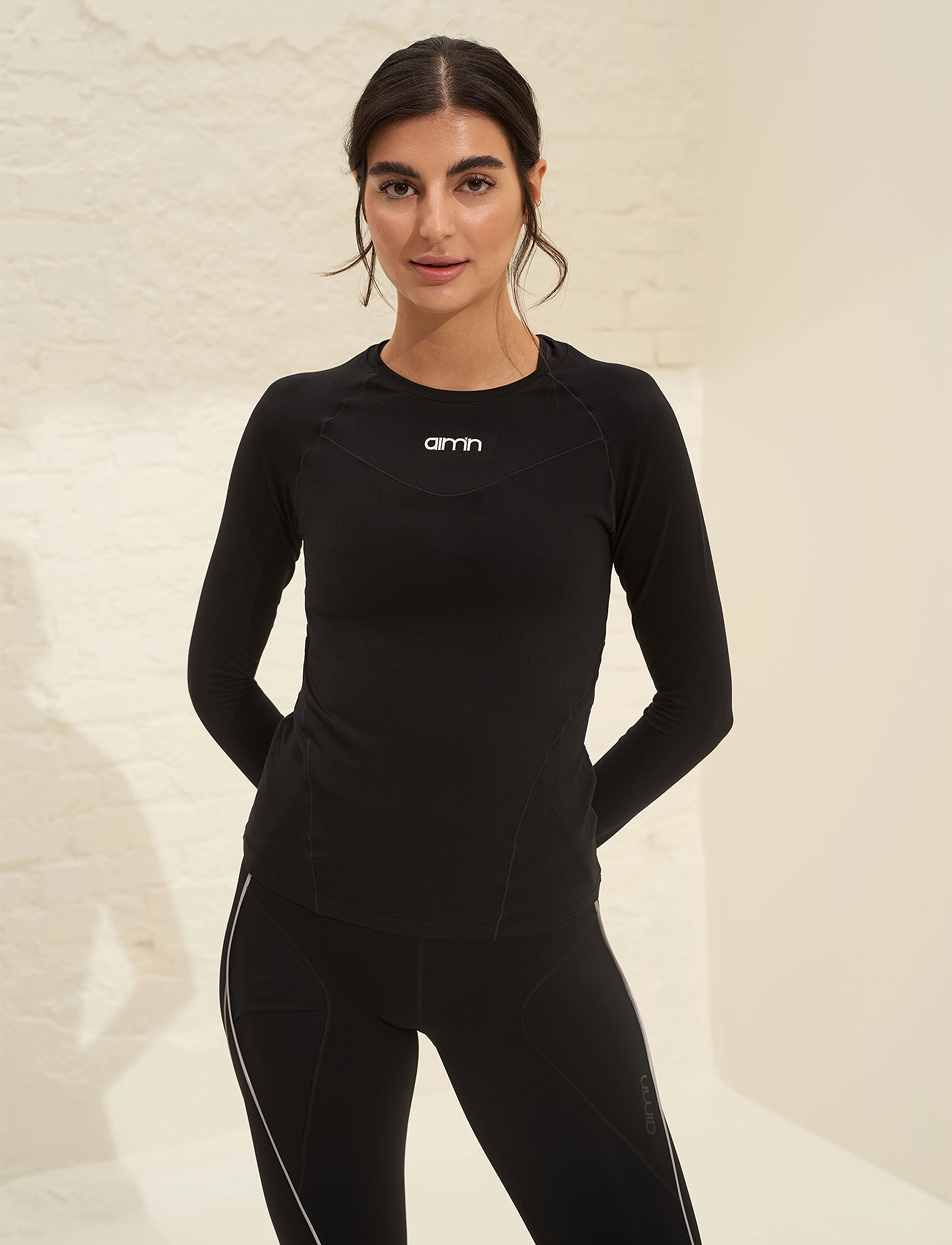 aim ́n Soft Basic Long Sleeve, S, T-shirts & Oberteile, Schwarz - Long-sleeved, Frauen