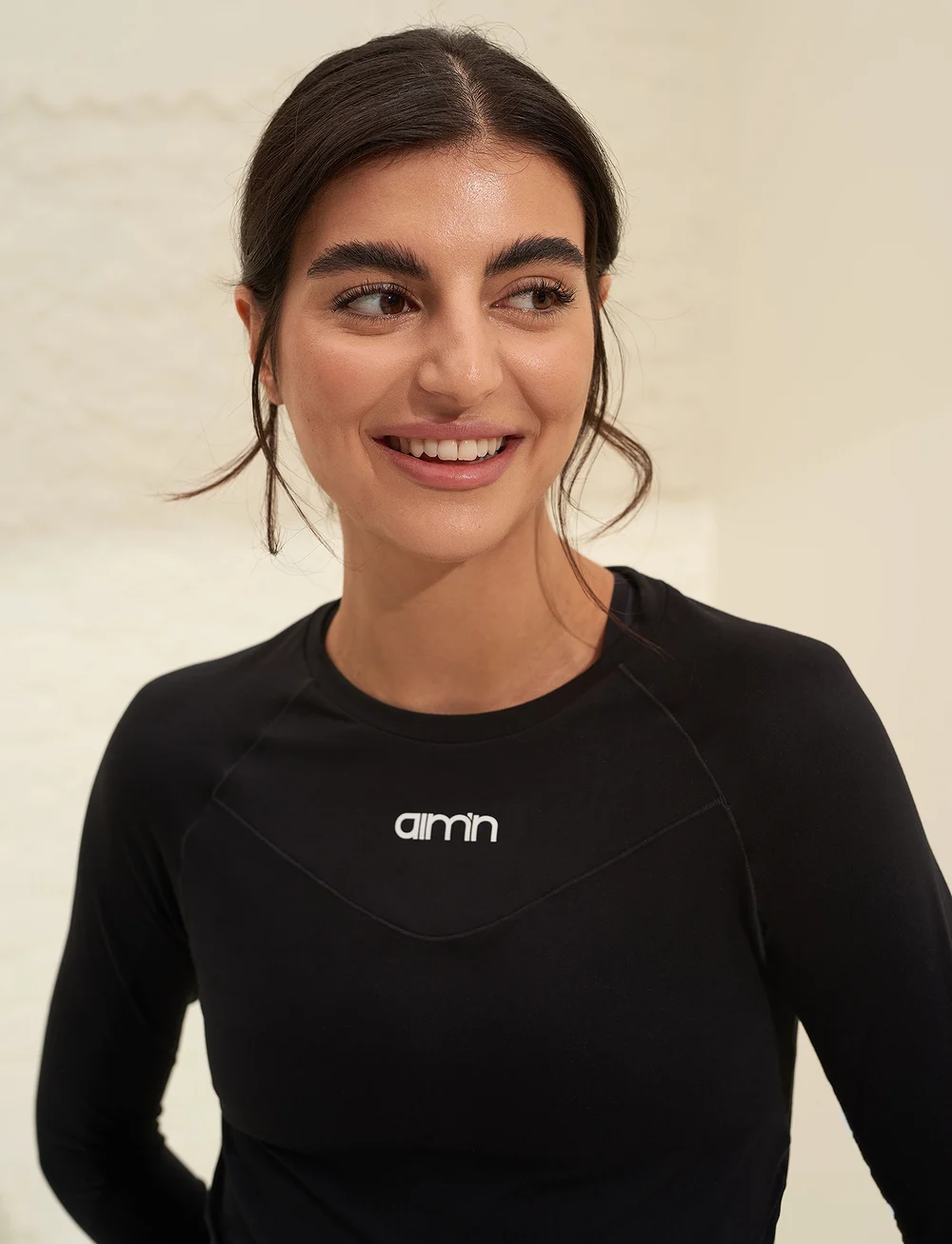 aim´n - Black Soft Basic Long Sleeve - långärmade tröjor - black - 5