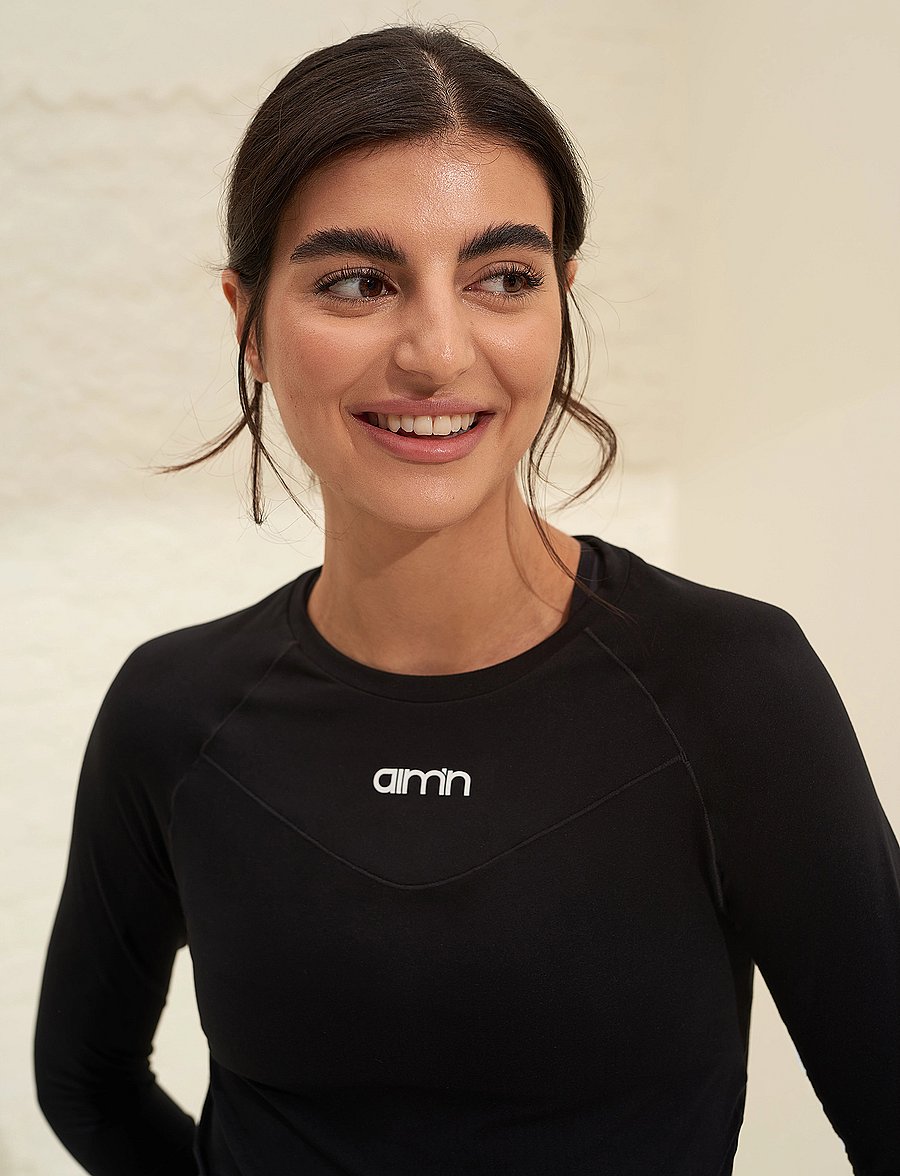 aim´n - Soft Basic Long Sleeve - langarmshirts - black - 5
