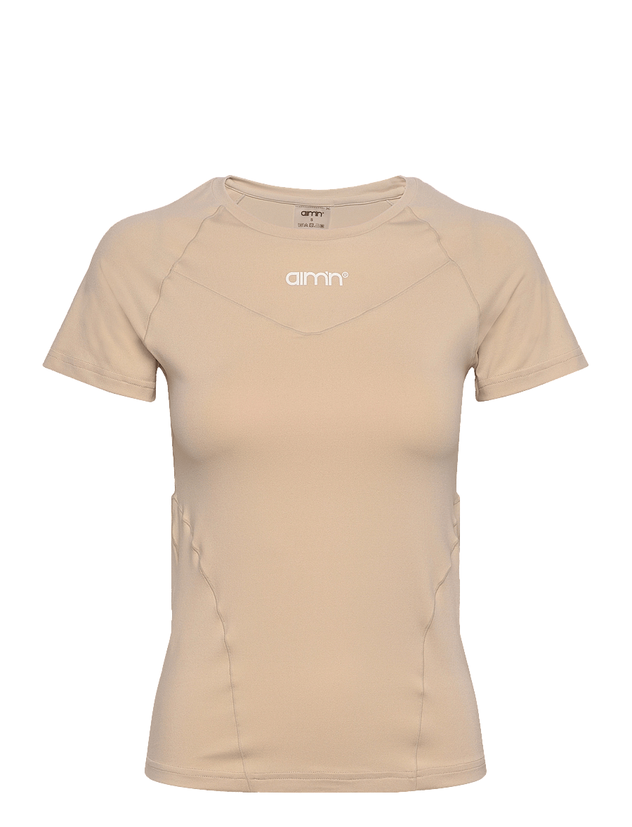aim´n - Soft Basic Short Sleeve - palaidinės ir marškinėliai - cafe au lait - 1