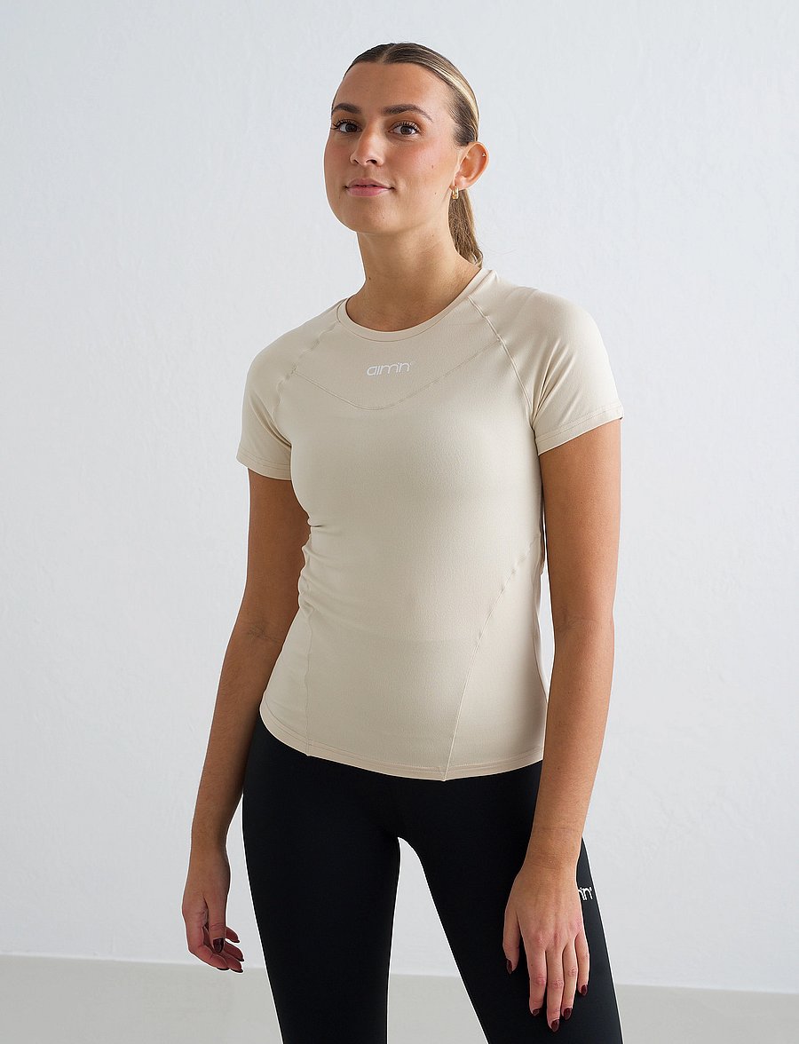 aim´n - Soft Basic Short Sleeve - palaidinės ir marškinėliai - cafe au lait - 4