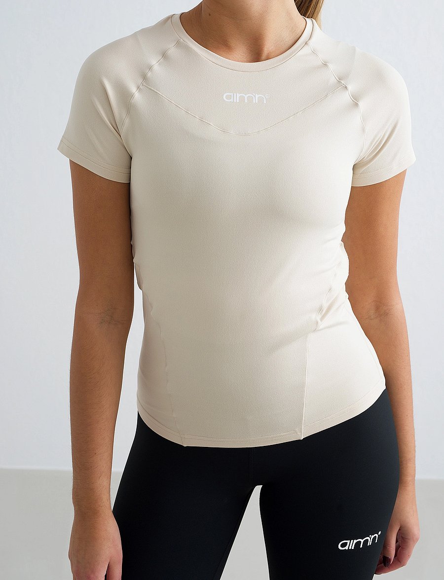 aim´n - Soft Basic Short Sleeve - palaidinės ir marškinėliai - cafe au lait - 5