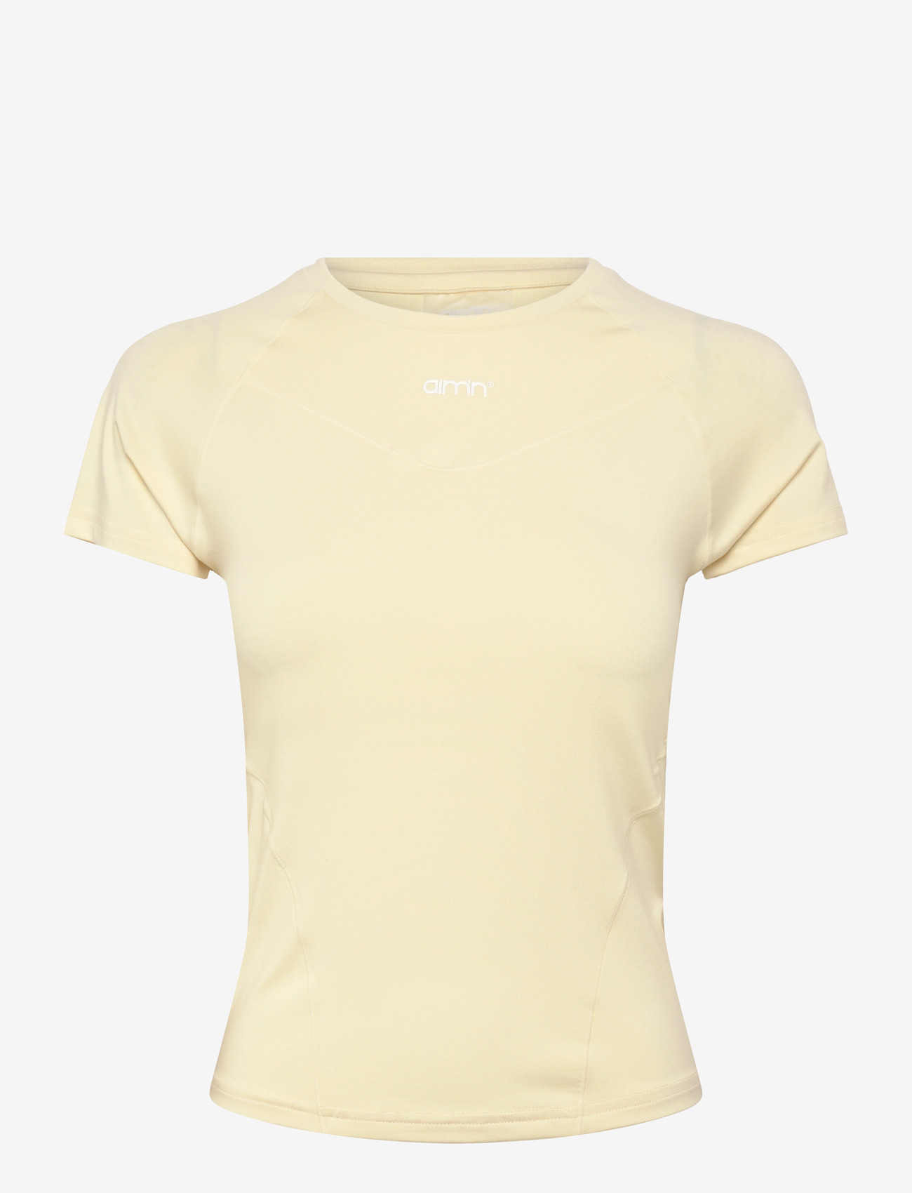 aim´n - Soft Basic Short Sleeve - t-shirts - lemon white - 1