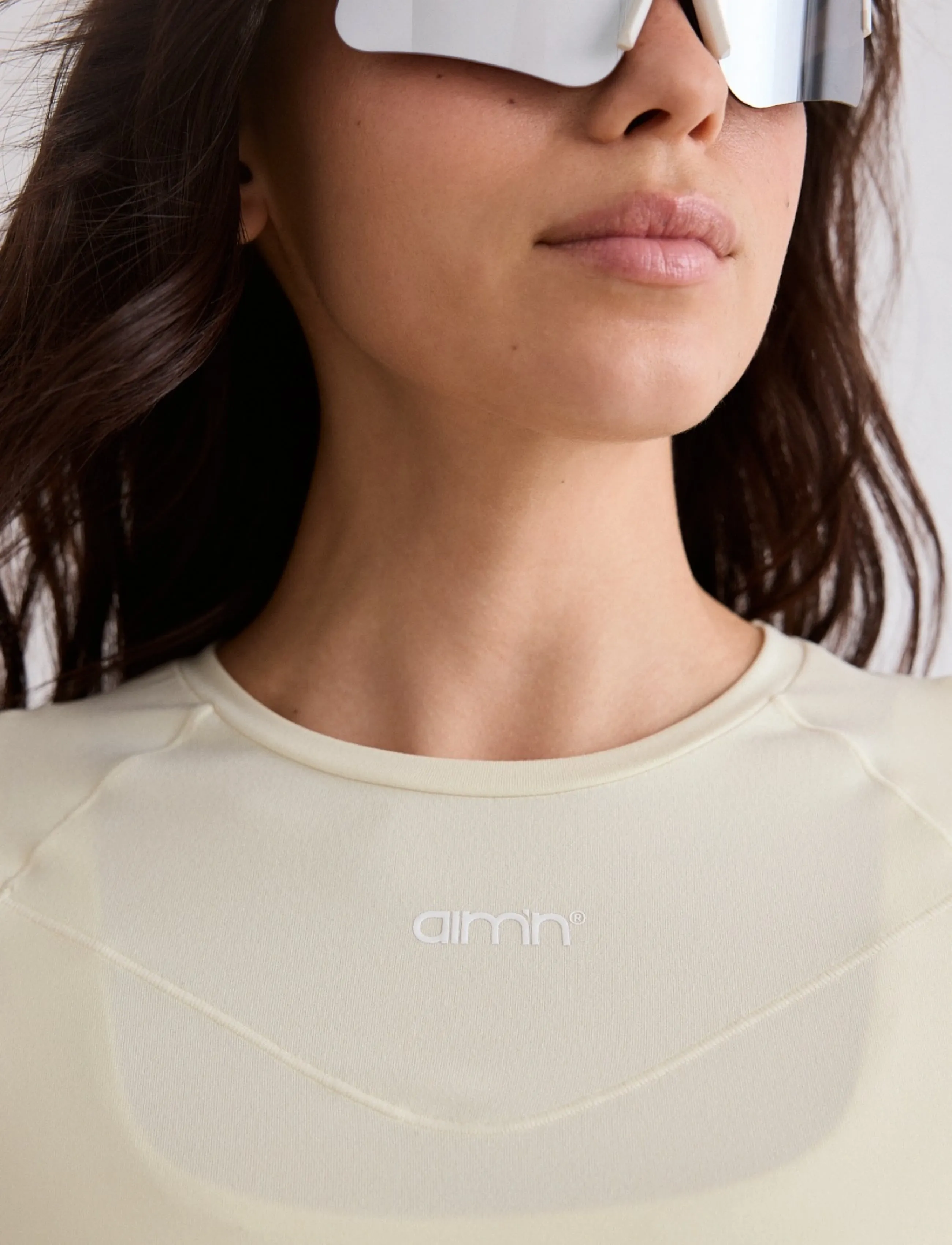 aim´n - Soft Basic Short Sleeve - t-shirts - lemon white - 4