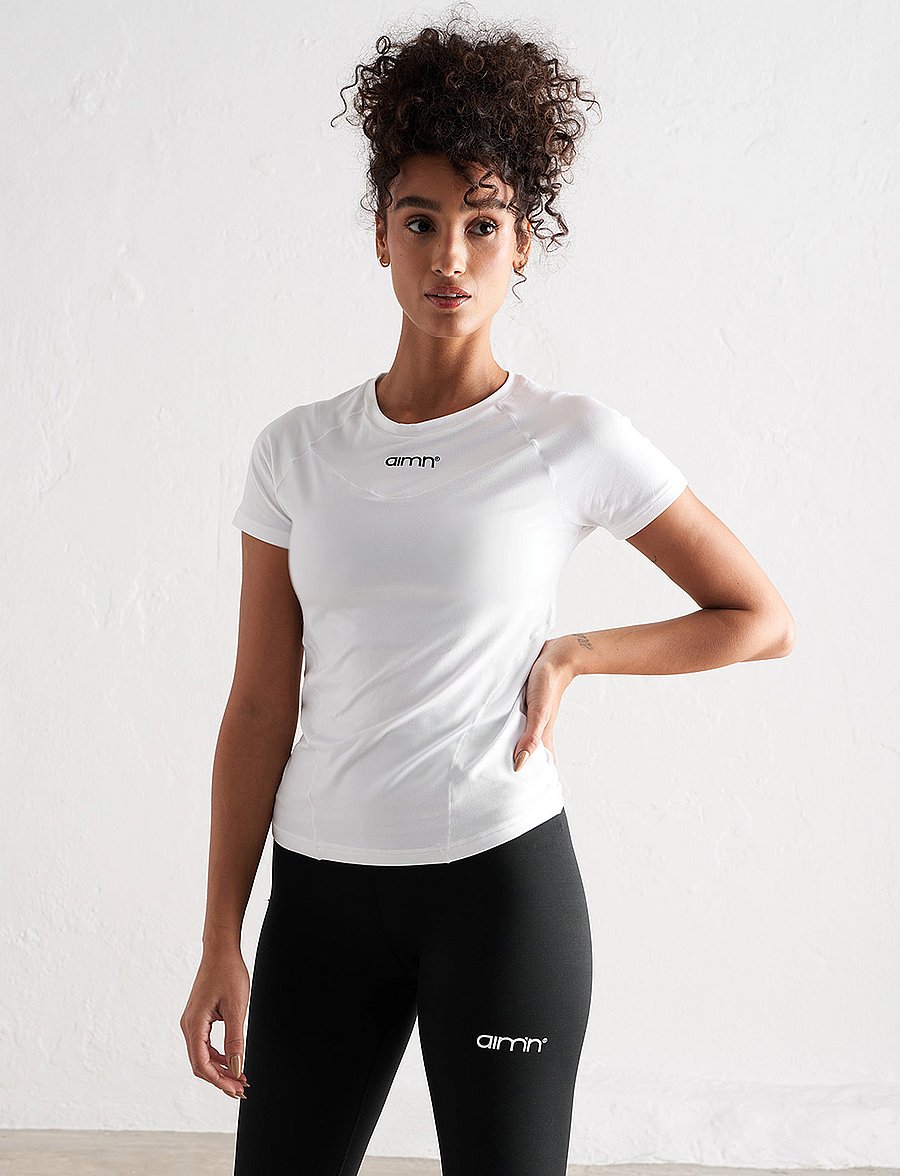 aim´n - Soft Basic Short Sleeve - t-shirts - white - 3