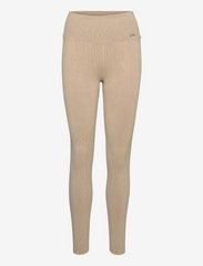 Ribbed Seamless Tights - SAND WASHED