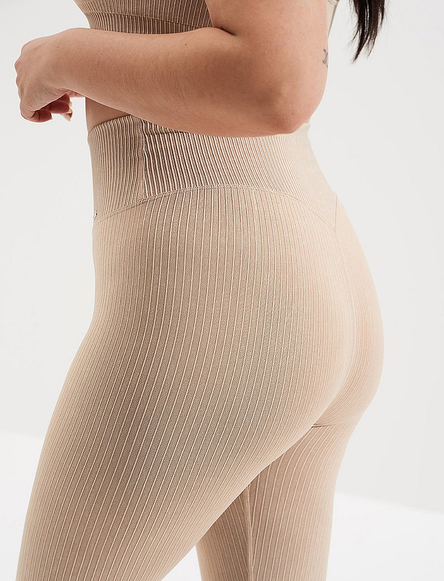 aim´n - Ribbed Seamless Tights - visas ilgis - sand washed - 3