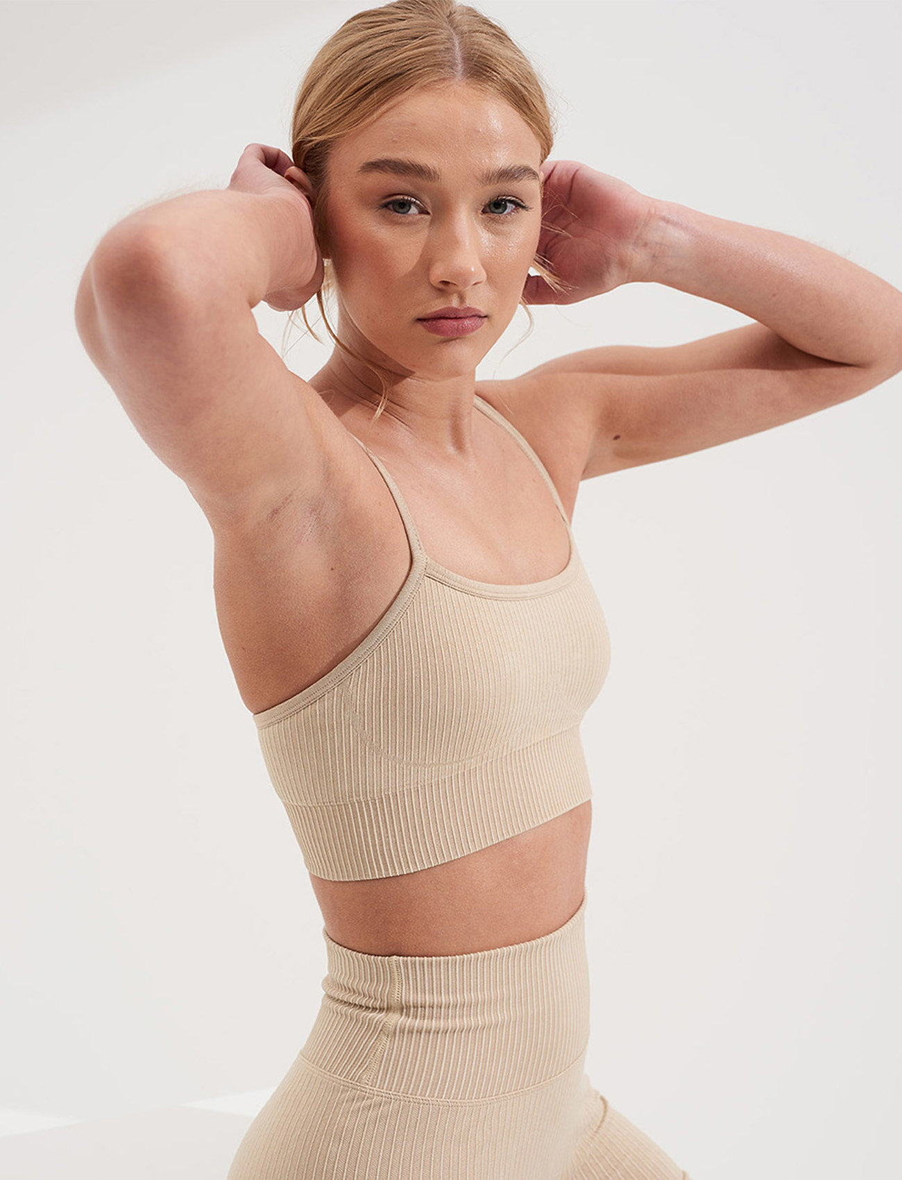 aim´n - Sand Washed Ribbed Seamless Strap Bra - sand washed - 4