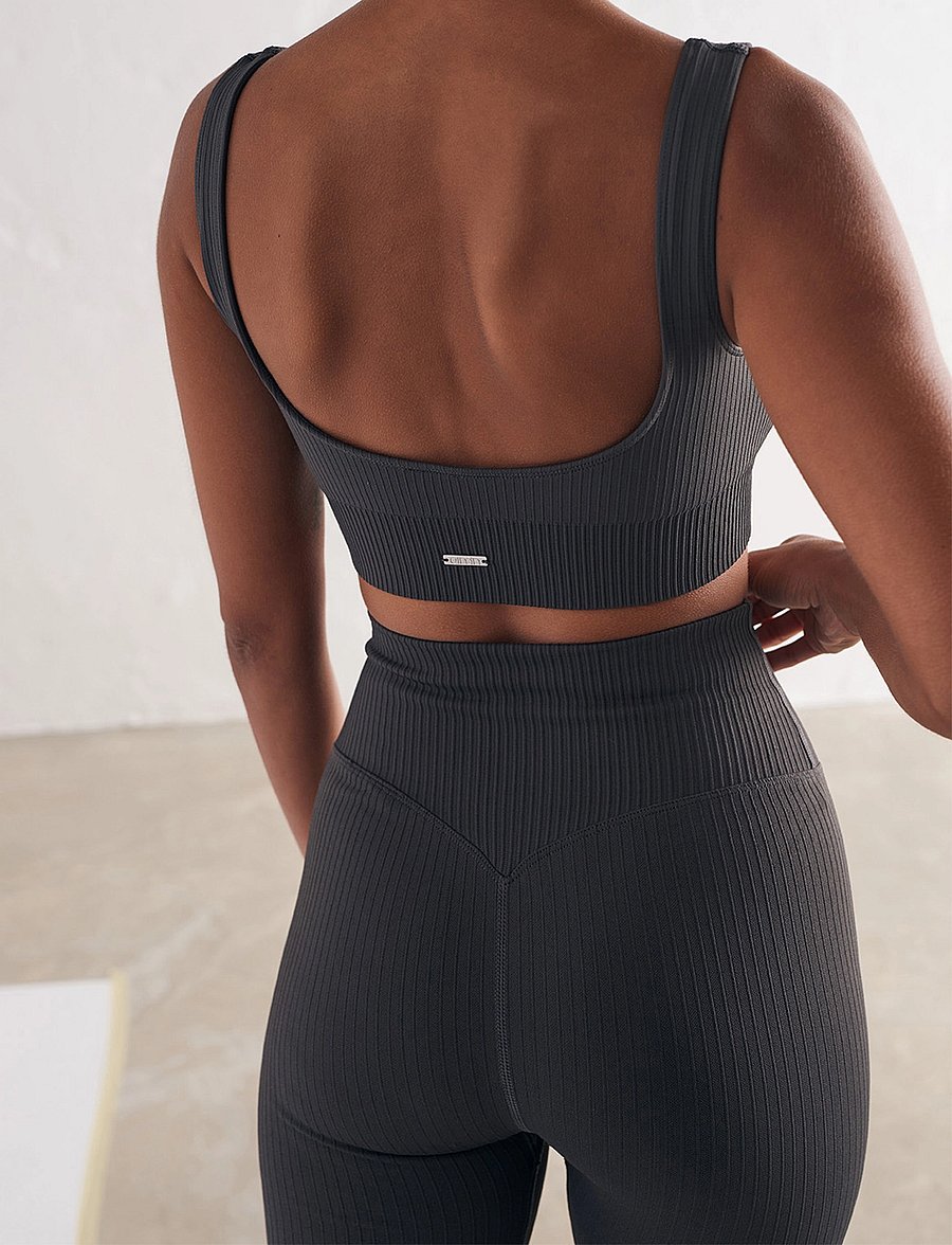 aim´n - Shadow Grey Ribbed Seamless Bra - medium support - shadow grey - 4