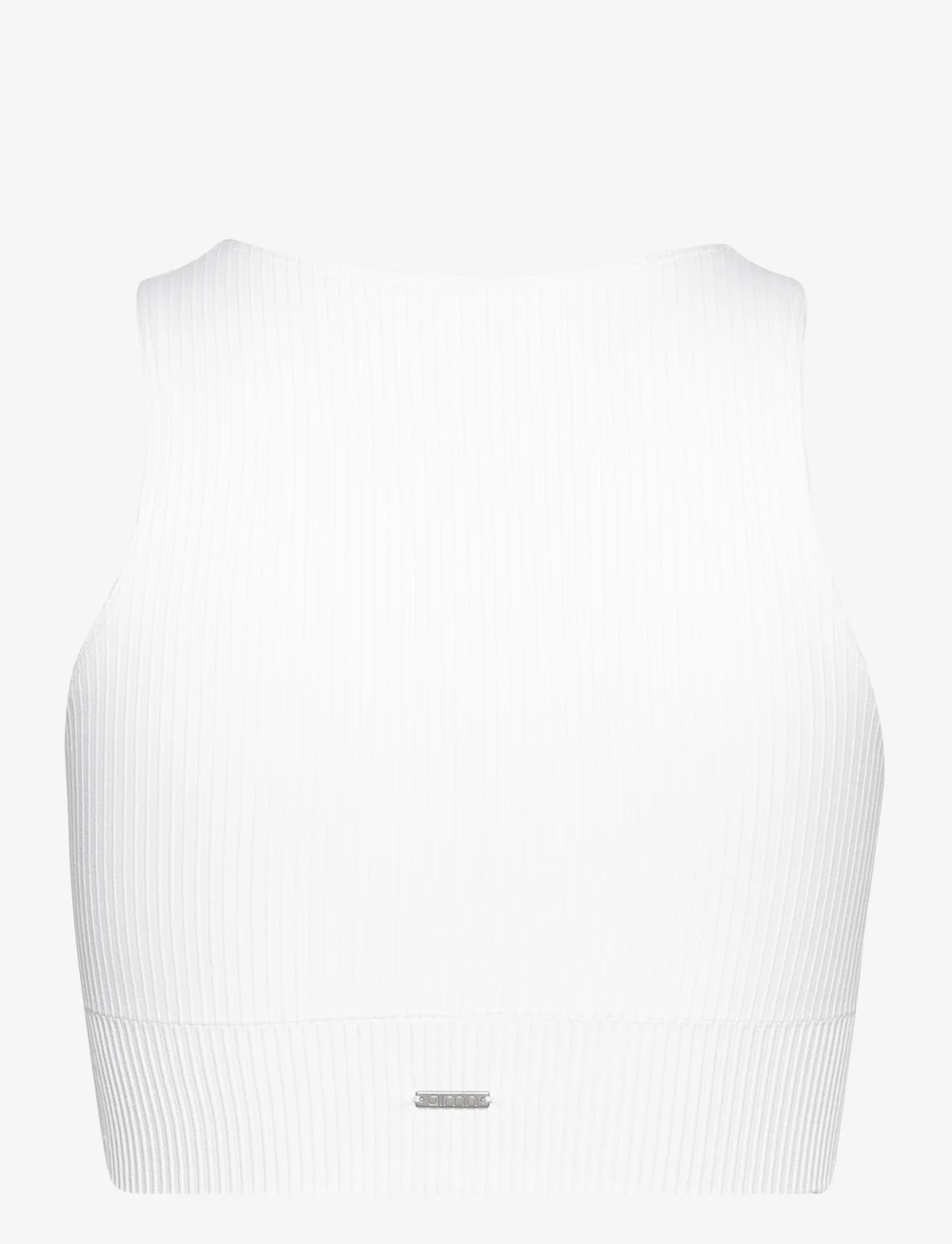 aim´n - White Ribbed Seamless Crop Top - wysokie - white - 2