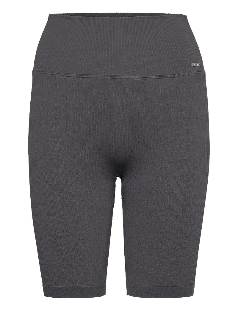 aim´n - Shadow Grey Ribbed Seamless Biker Shorts - lühikesed retuusid - shadow grey - 1