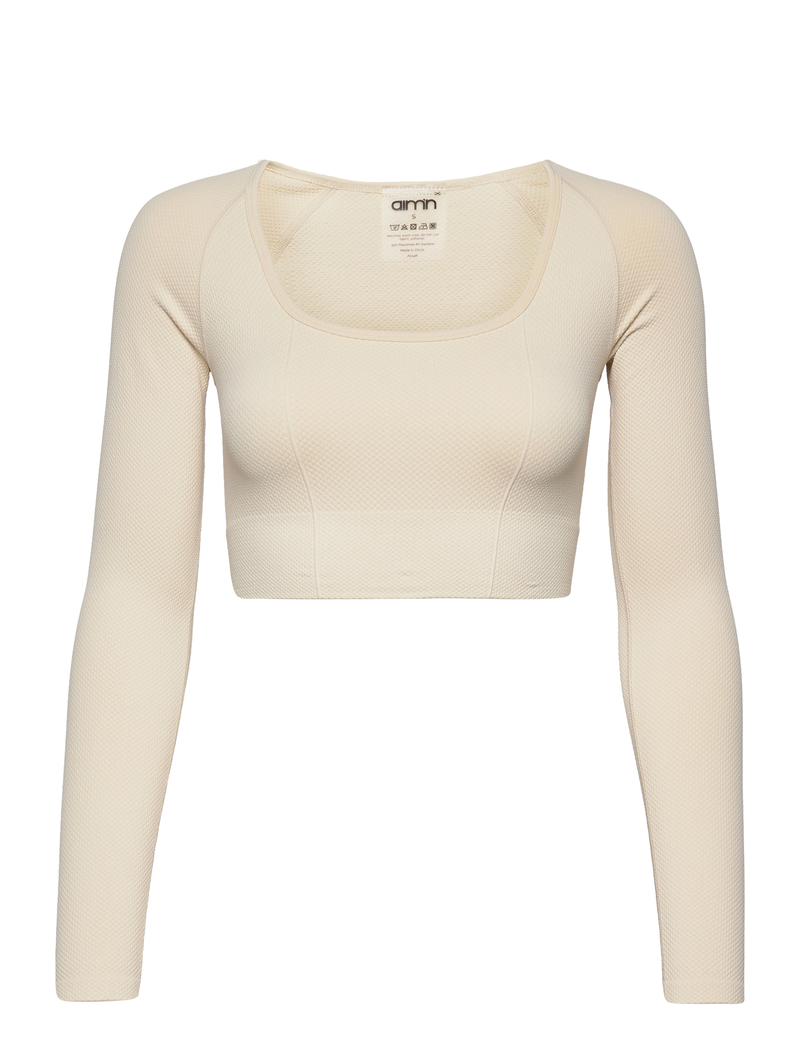 aim´n Luxe Seamless Cropped Long Sleeve - AIM'N - OAT WHITE / cream
