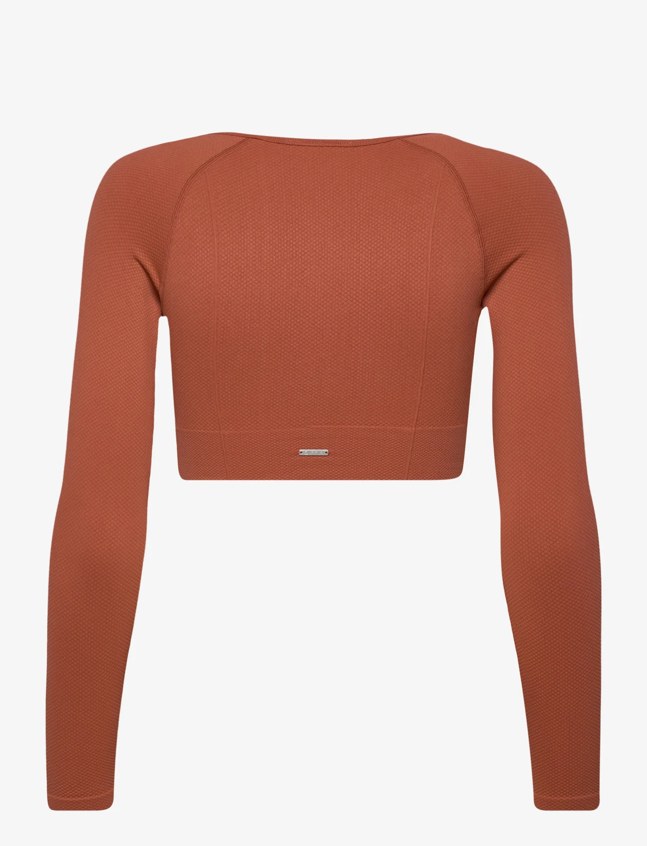 AIM'N - Luxe Seamless Crop Long Sleeve - któtkie bluzki - rouge - 1