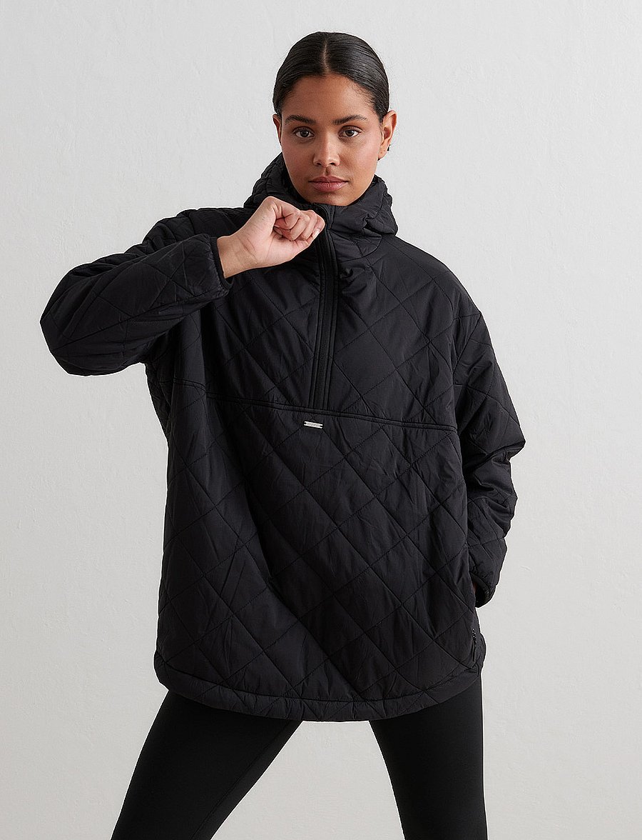 aim´n - Oversized Quilted Anorak - anorakker - black - 0
