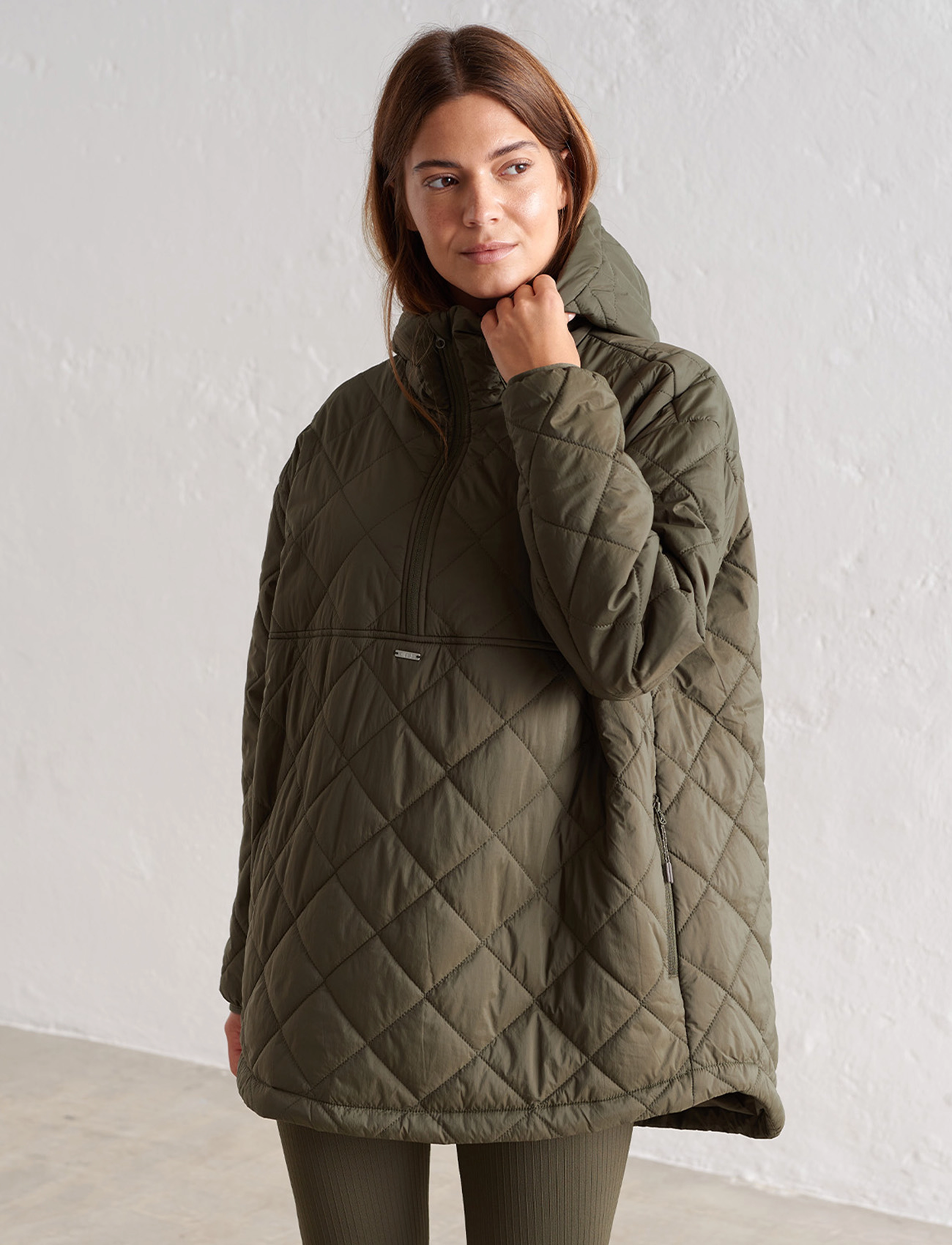 aim´n - Oversized Quilted Anorak - anorakid - khaki - 5