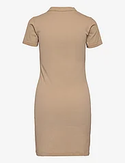 AIM'N - Ribbed Seamless Polo Dress - t-paitamekot - solid beige - 1