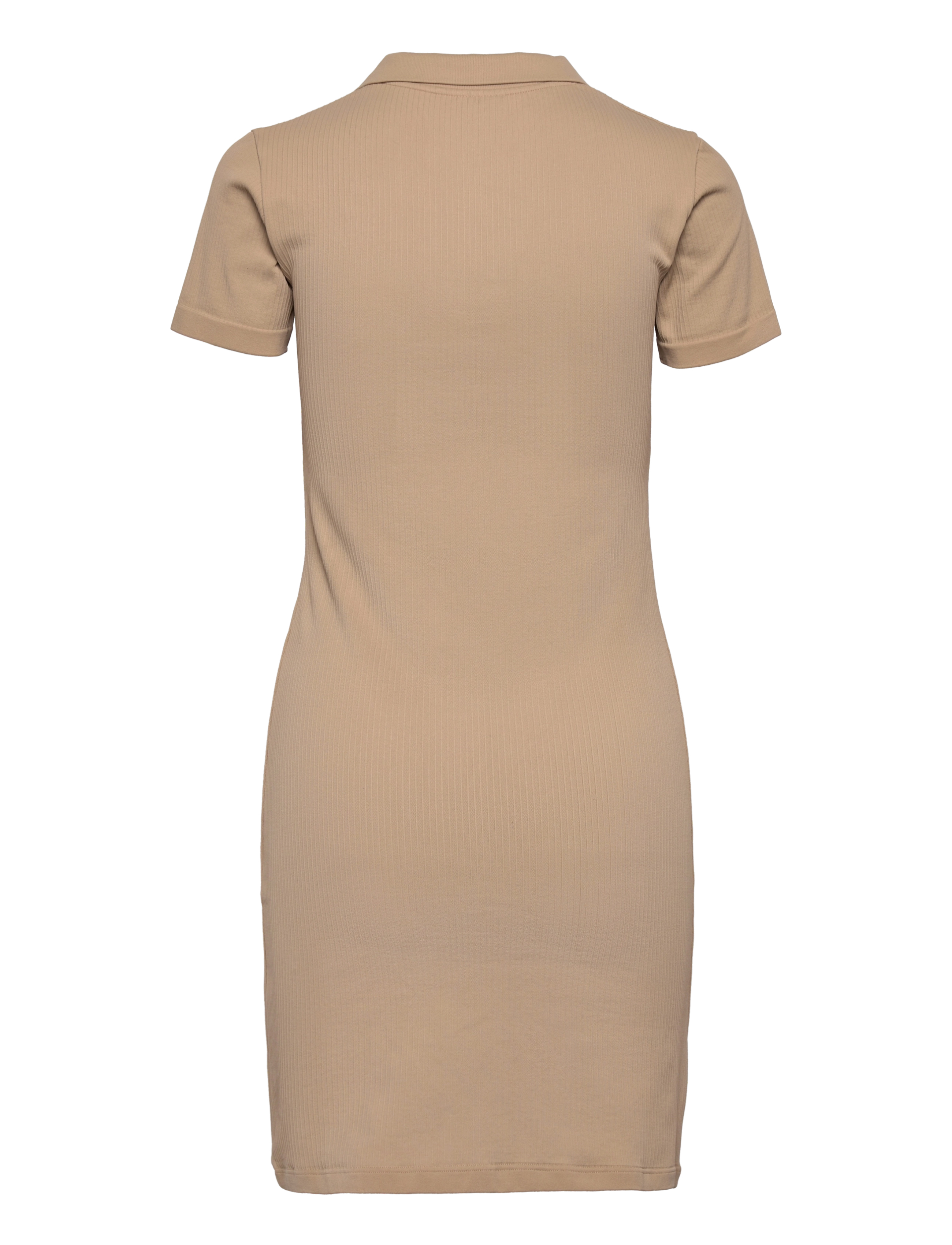 aim´n - Ribbed Seamless Polo Dress - kurze kleider - solid beige - 2