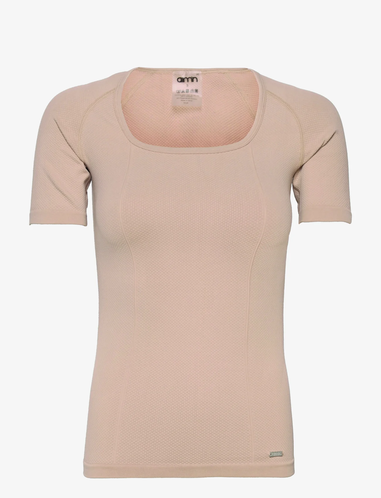 AIM'N - Luxe Seamless Short Sleeve - t-shirts - solid beige - 0