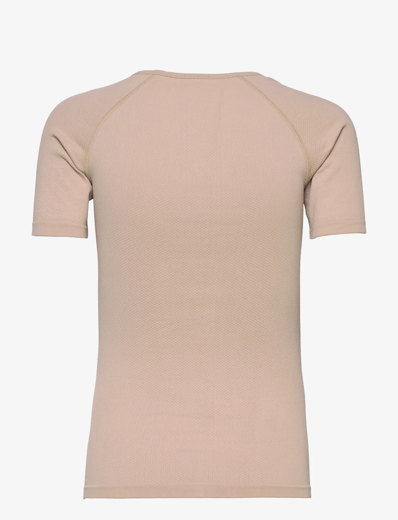 AIM'N - Luxe Seamless Short Sleeve - sport tops - solid beige - 1