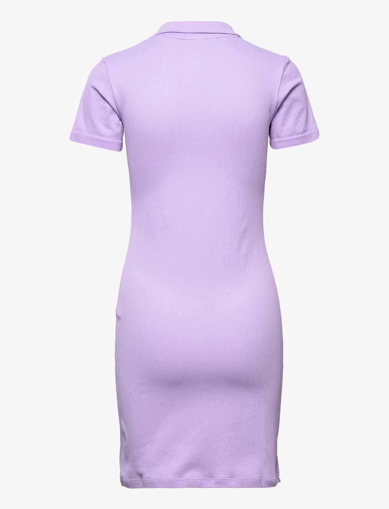 AIM'N - Ribbed Seamless Polo Dress - marškinėlių tipo suknelės - lavande - 1