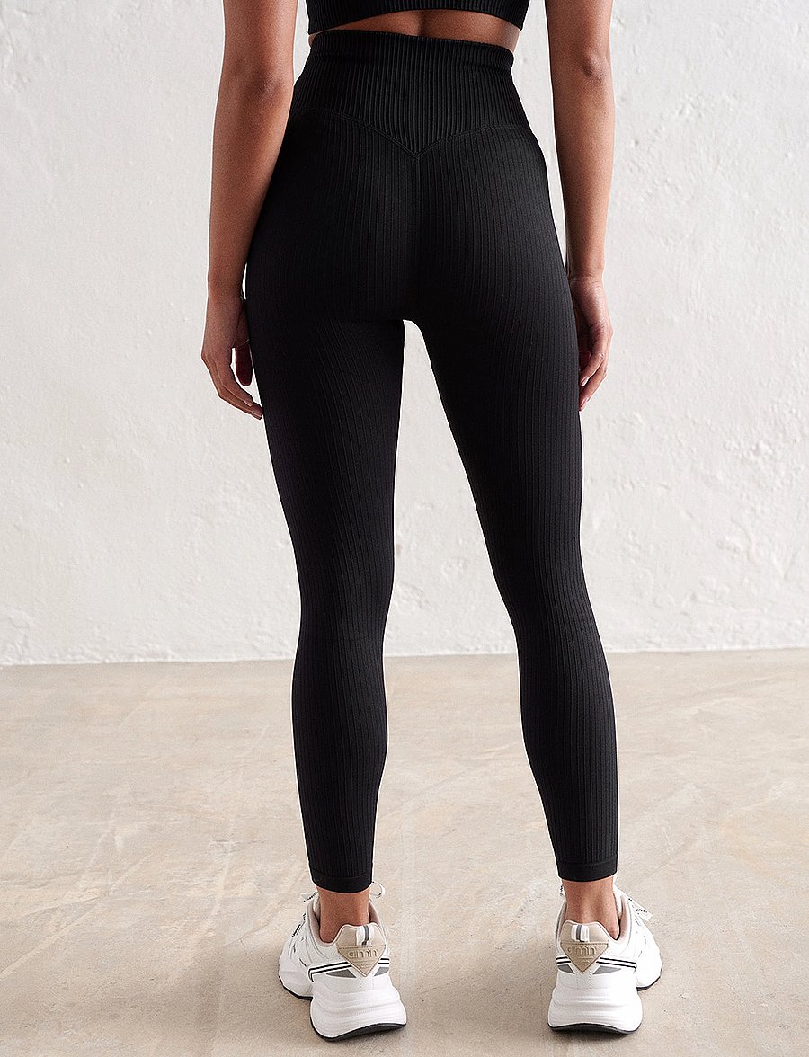 aim´n - Ribbed Seamless Petite Tights - fuld længde - black - 4