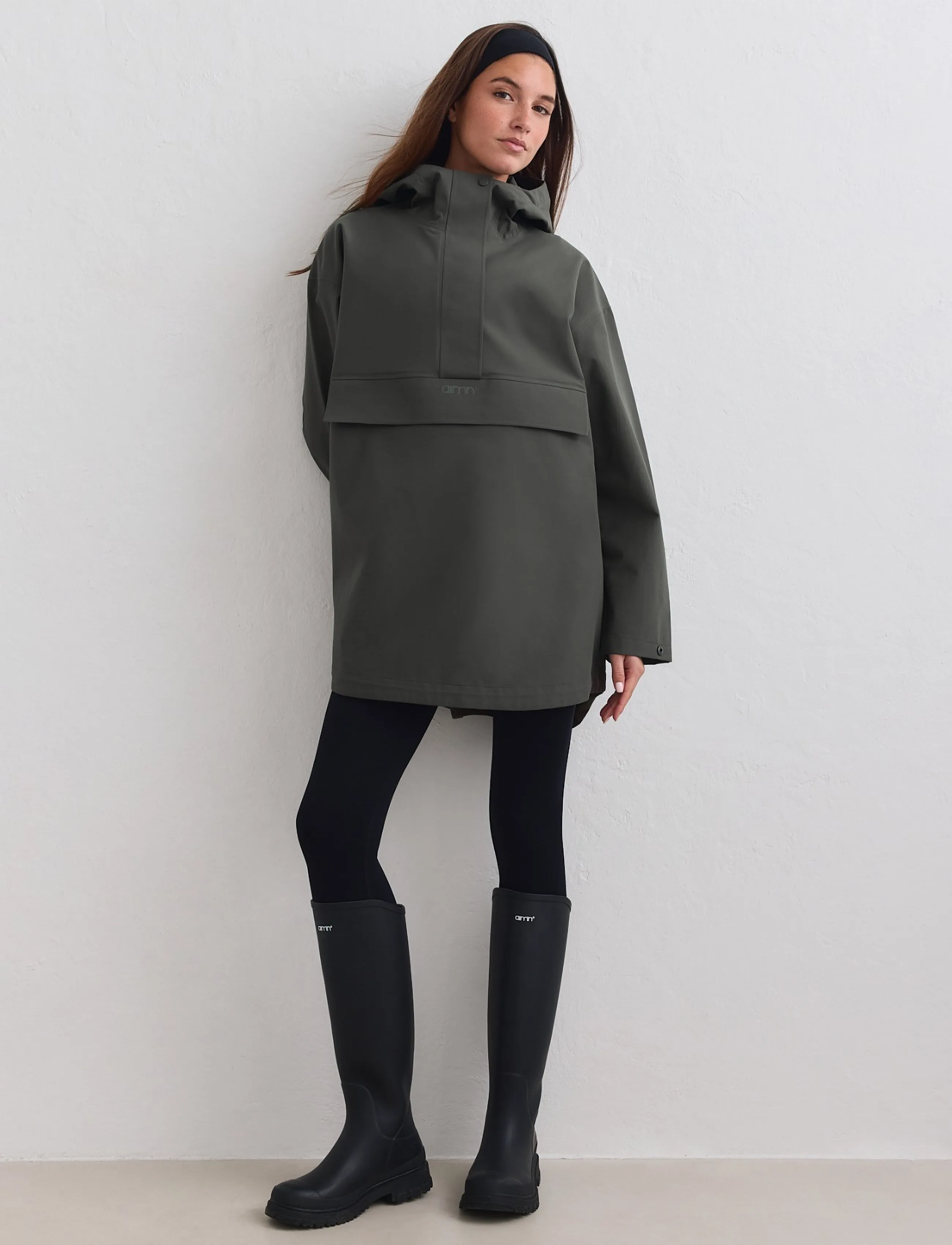 aim´n Waterproof Oversized Anorak - Õueriided - DARK IVY / khaki/green