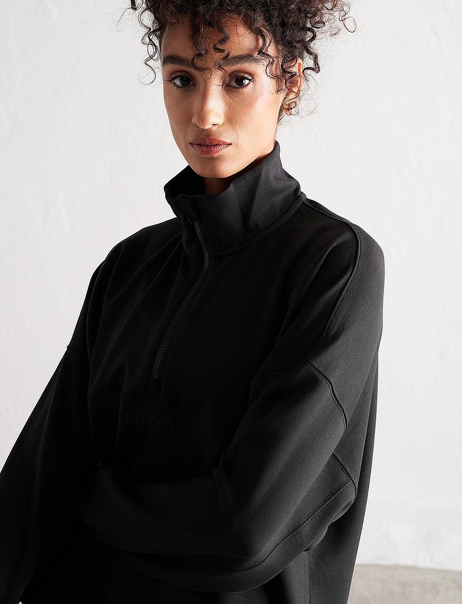 aim´n - Comfy Modal Half Zip - oberteile - black - 5